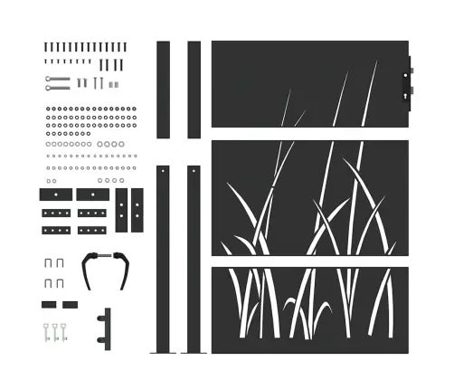 Dārza Vārti Melna 105 X 150 Cm Pulverkrāsots Tērauds Vidaxl