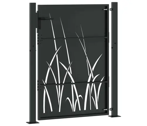 Dārza Vārti Melna 105 X 150 Cm Pulverkrāsots Tērauds Vidaxl