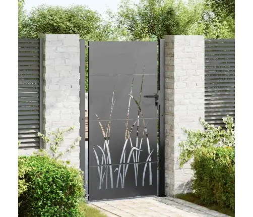 Dārza Vārti Melna 105 X 175 Cm Pulverkrāsots Tērauds Vidaxl