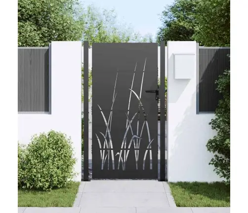 Dārza Vārti Melna 105 X 175 Cm Pulverkrāsots Tērauds Vidaxl
