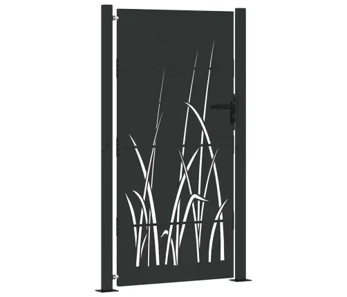 Dārza Vārti Melna 105 X 175 Cm Pulverkrāsots Tērauds Vidaxl