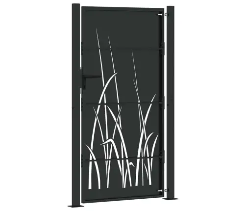 Dārza Vārti Melna 105 X 175 Cm Pulverkrāsots Tērauds Vidaxl