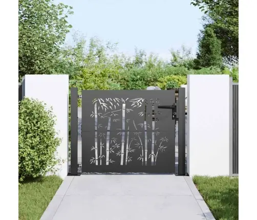 Dārza Vārti Cits Melna 105 X 100 Cm Pulverkrāsots Tērauds Vidaxl