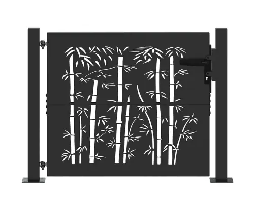 Dārza Vārti Cits Melna 105 X 100 Cm Pulverkrāsots Tērauds Vidaxl