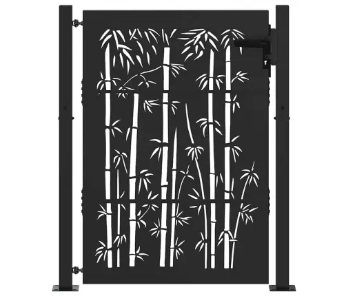 Dārza Vārti Cits Melna 105 X 150 Cm Pulverkrāsots Tērauds Vidaxl