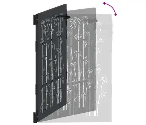 Dārza Vārti Cits Melna 105 X 150 Cm Pulverkrāsots Tērauds Vidaxl