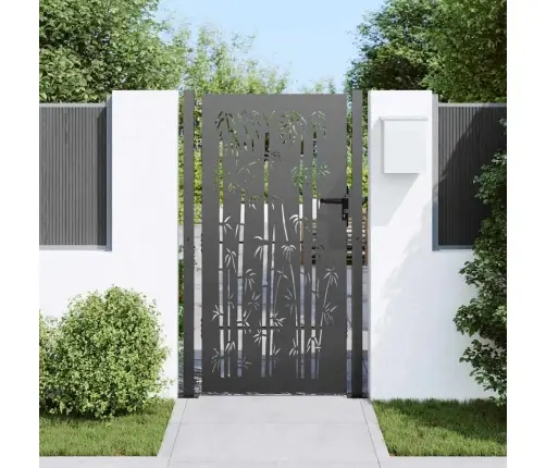 Dārza Vārti Cits Melna 105 X 200 Cm Pulverkrāsots Tērauds Vidaxl