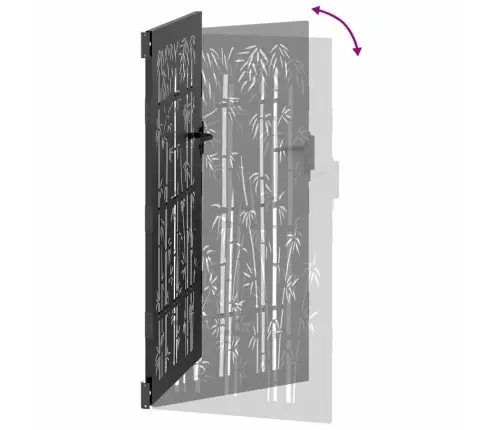 Dārza Vārti Cits Melna 105 X 200 Cm Pulverkrāsots Tērauds Vidaxl