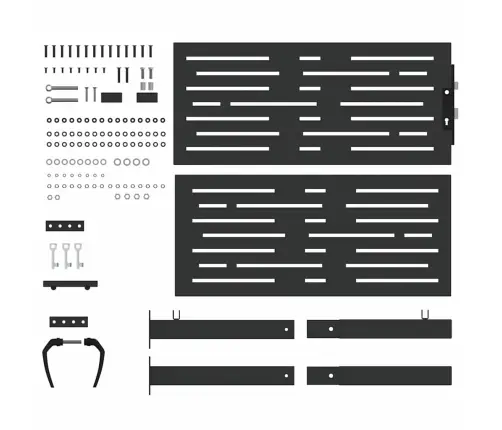 Dārza Vārti Melna 105 X 100 Cm Pulverkrāsots Tērauds Vidaxl