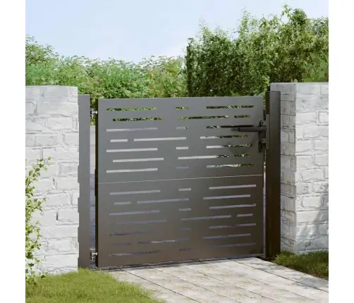 Dārza Vārti Melna 105 X 100 Cm Pulverkrāsots Tērauds Vidaxl