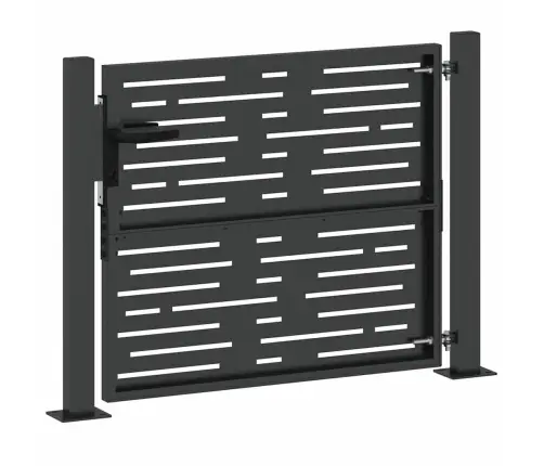 Dārza Vārti Melna 105 X 100 Cm Pulverkrāsots Tērauds Vidaxl