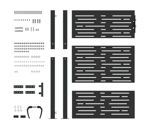 Dārza Vārti Melna 105 X 125 Cm Pulverkrāsots Tērauds Vidaxl