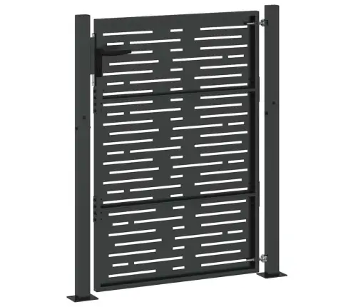 Dārza Vārti Melna 105 X 125 Cm Pulverkrāsots Tērauds Vidaxl