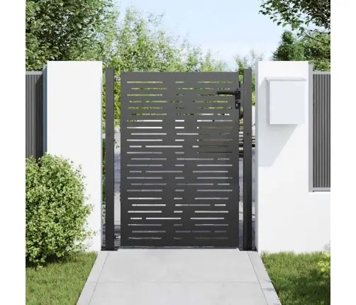 Dārza Vārti Melna 105 X 150 Cm Pulverkrāsots Tērauds Vidaxl