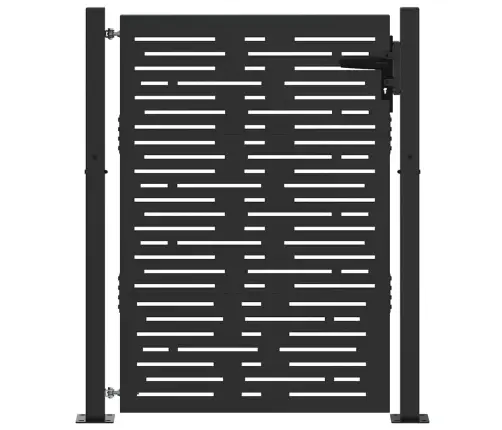 Dārza Vārti Melna 105 X 150 Cm Pulverkrāsots Tērauds Vidaxl