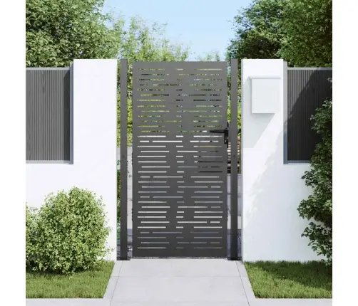 Dārza Vārti Melna 105 X 175 Cm Pulverkrāsots Tērauds Vidaxl