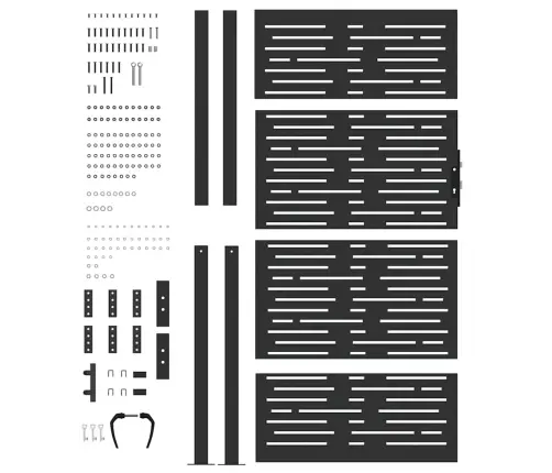 Dārza Vārti Melna 105 X 200 Cm Pulverkrāsots Tērauds Vidaxl