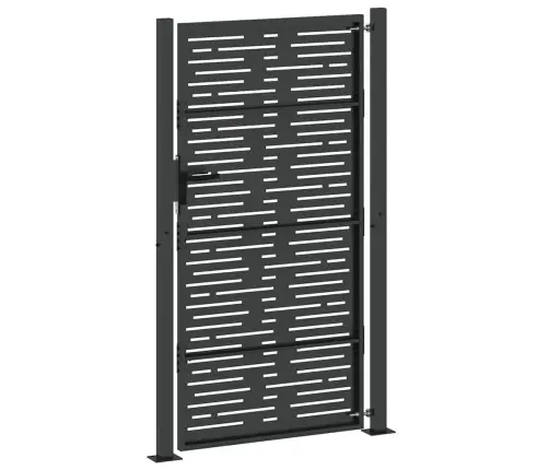 Dārza Vārti Melna 105 X 200 Cm Pulverkrāsots Tērauds Vidaxl