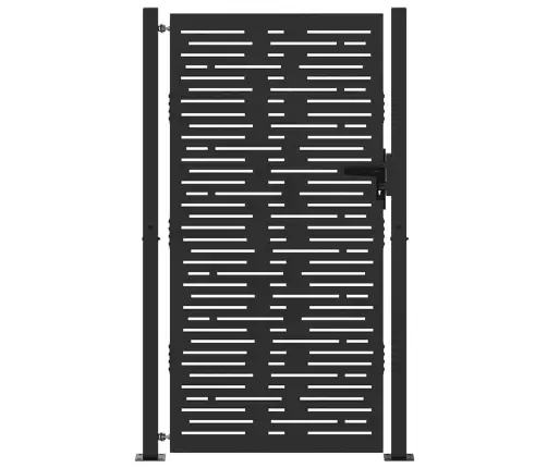 Dārza Vārti Melna 105 X 200 Cm Pulverkrāsots Tērauds Vidaxl