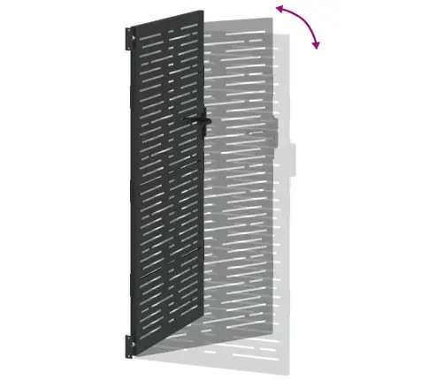 Dārza Vārti Melna 105 X 200 Cm Pulverkrāsots Tērauds Vidaxl