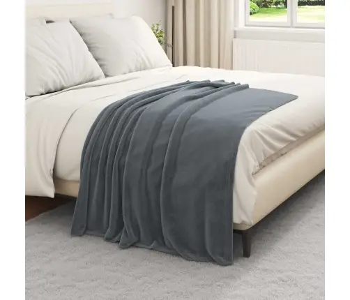 Pleds Tumši Pelēks 130 X 150 Cm Flīss Vidaxl