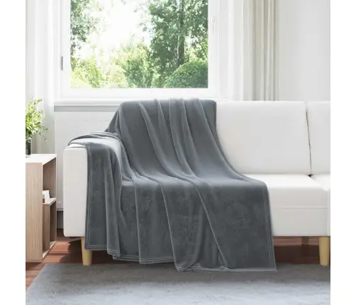 Pleds Tumši Pelēks 150 X 200 Cm Flīss Vidaxl