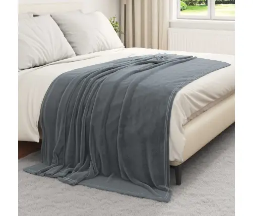 Pleds Tumši Pelēks 150 X 200 Cm Flīss Vidaxl