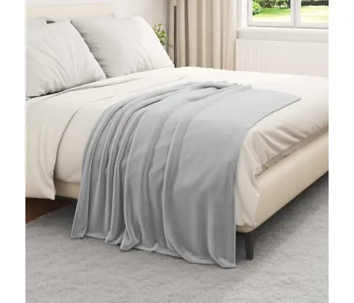 Pleds Pelēka 130 X 150 Cm Flīss Vidaxl