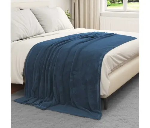 Pleds Tums Zils 150 X 200 Cm Flīss Vidaxl