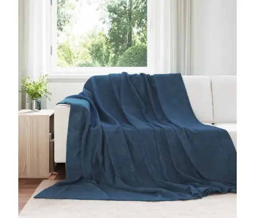 Pleds Tums Zils 240 X 270 Cm Flīss Vidaxl