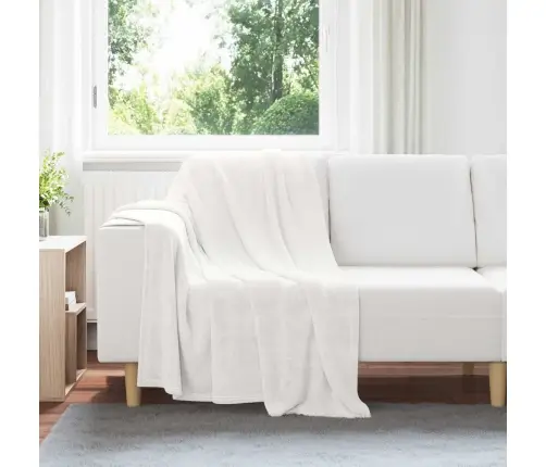 Pleds Balts 130 X 150 Cm Flīss Vidaxl