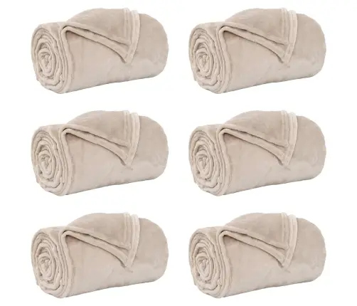 Pledu Segas 6 Pcs Bēša 220 X 240 Cm Flīss Vidaxl