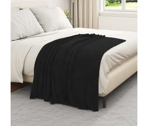 Pledu Segas 6 Pcs Melna 130 X 150 Cm Flīss Vidaxl