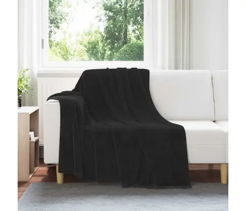 Pledu Segas 6 Pcs Melna 150 X 200 Cm Flīss Vidaxl