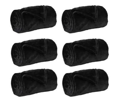 Mesti Antklodės 6 Pcs Juoda 150 X 200 Cm Flysas