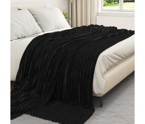 Pleds Melna 270 X 240 Cm Flīss Vidaxl