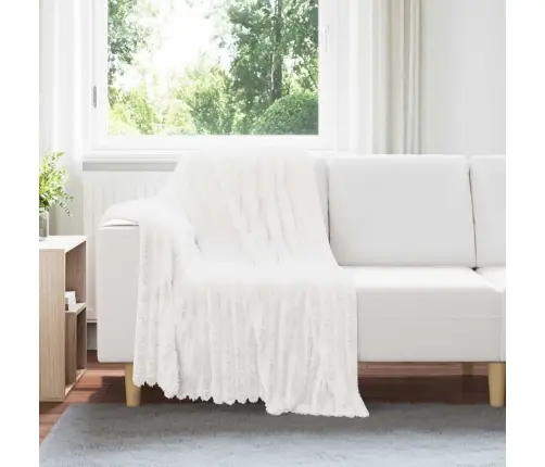 Pleds Balts 150 X 130 Cm Flīss Vidaxl