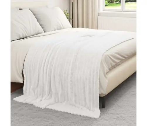 Pleds Balts 200 X 150 Cm Flīss Vidaxl