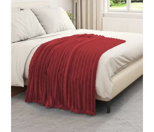 Pleds Bordo Sarkans 150 X 130 Cm Flīss Vidaxl