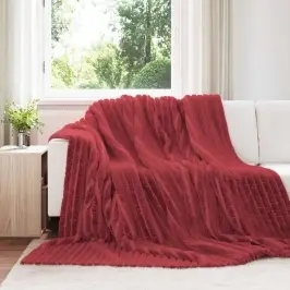 Pleds Bordo Sarkans 270 X 240 Cm Flīss Vidaxl