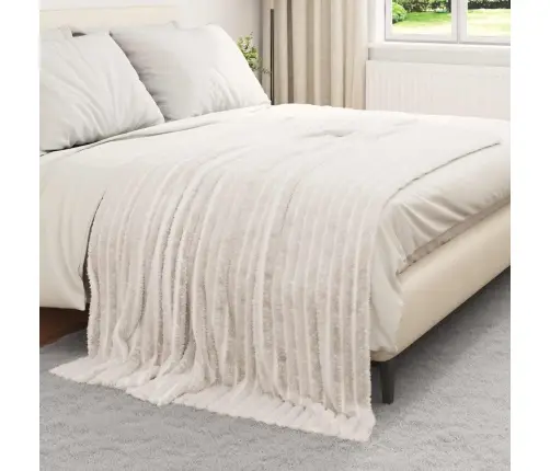 Pleds Krēmkrāsa 200 X 150 Cm Flīss Vidaxl