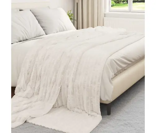 Pleds Krēmkrāsa 240 X 220 Cm Flīss Vidaxl