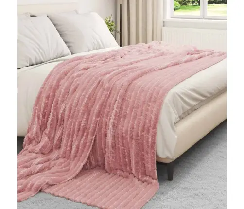 Pleds Rozā 240 X 220 Cm Flīss Vidaxl