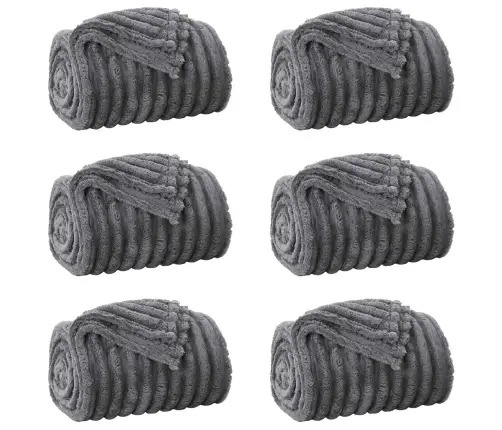 Pledu Segas 6 Pcs Tumši Pelēks 240 X 220 Cm Flīss Vidaxl