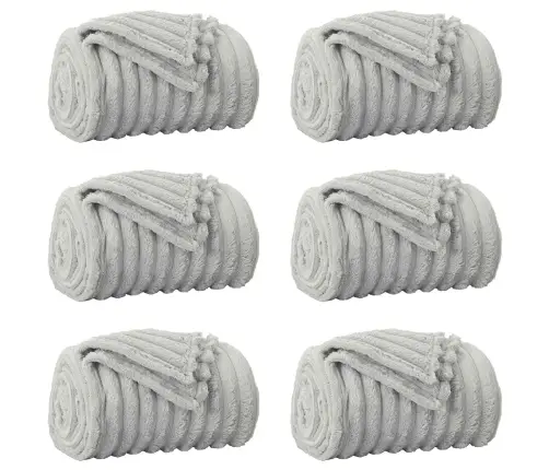 Pledu Segas 6 Pcs Pelēka 240 X 220 Cm Flīss Vidaxl