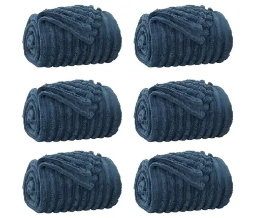 Pledu Segas 6 Pcs Tums Zils 270 X 240 Cm Flīss Vidaxl