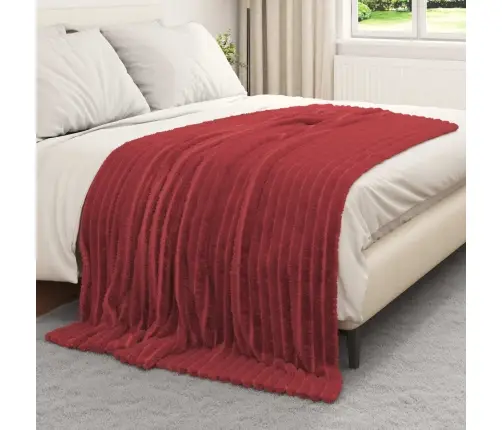 Pledu Segas 6 Pcs Bordo Sarkans 200 X 150 Cm Flīss Vidaxl