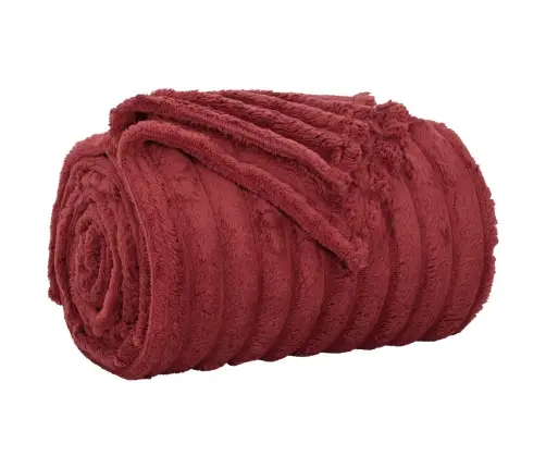 Pledu Segas 6 Pcs Bordo Sarkans 200 X 150 Cm Flīss Vidaxl