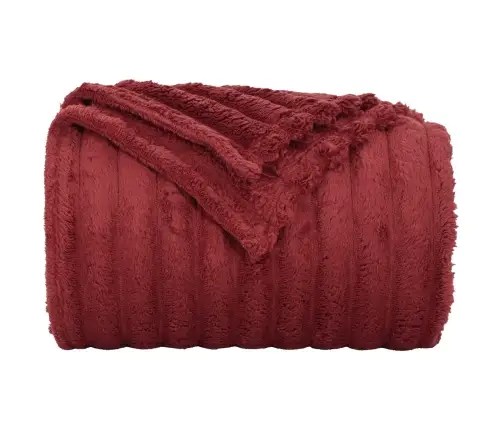 Pledu Segas 6 Pcs Bordo Sarkans 200 X 150 Cm Flīss Vidaxl