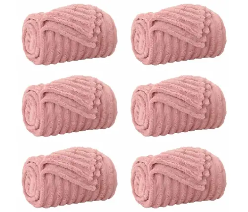 Pledu Segas 6 Pcs Rozā 150 X 130 Cm Flīss Vidaxl